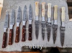 Lot of 20 Handmade Damascus Steel Boot Daggers Fixed Blade Knives Full Tang