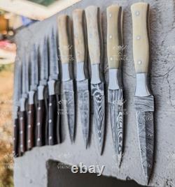 Lot of 20 Handmade Damascus Steel Boot Daggers Fixed Blade Knives Full Tang