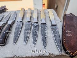 Lot of 20 Handmade Damascus Steel Boot Daggers Fixed Blade Knives Full Tang Lot of 20 Handmade Damascus Steel Boot Daggers Fixed Blade Knives Full Tang