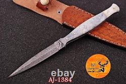 Lot of 5 Pieces Handmade Damascus steel Hunting Dagger boot Knife EDC 1384