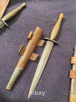 Lot of 6 original WW2 Wilkinson SAS Fairbairn Sykes SOS FS Fighting Knife Dagger