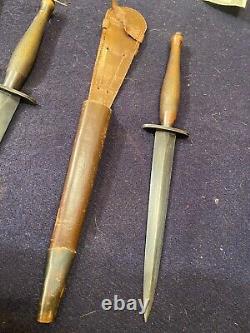 Lot of 6 original WW2 Wilkinson SAS Fairbairn Sykes SOS FS Fighting Knife Dagger