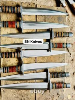 Lot of 8pcs-Arkansas Toothpick Dagger Handmade D2 Dagger Hunting WithSheath