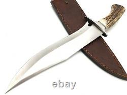 Louis Salvation Custom Handmade D2 Steel Hunting Bowie Dagger Knife Stag/antler