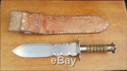 MASSIVE Old Vintage Custom Hand-forged Carbon Steel Dague Dagger Smatchet Knife