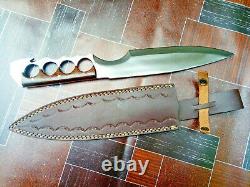MH Custom16D2 Carbon Steel Fighting Knife Full Tang Fixed Blade Rose Wood MH312