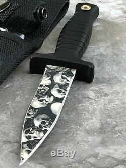 MTECH SKULL DAGGER 9 Fixed Blade DOUBLE Edge TACTICAL BOOT Knife + Sheath New