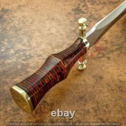 Mae 15 Rare Custom Handmade D2 Steel Hunting Dagger Bowie Knife Stacked Leath