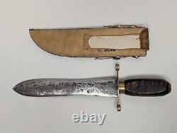 Massive Dagger Made from File Marked NWC w Beaded Sheath by Diane Chambers 2000