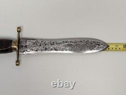 Massive Dagger Made from File Marked NWC w Beaded Sheath by Diane Chambers 2000