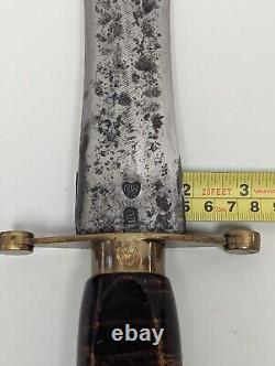 Massive Dagger Made from File Marked NWC w Beaded Sheath by Diane Chambers 2000