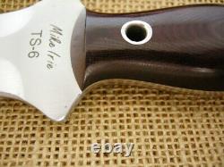 Mike Irie TS-6 Dagger Maroon Linen Micarta CPM-154 Fixed Blade Knife, Kydex