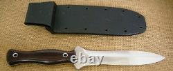 Mike Irie TS-6 Dagger Maroon Linen Micarta CPM-154 Fixed Blade Knife, Kydex