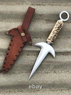 Minato Kunai Engraved Ash Wood Handle Dagger Knife Custom Kunai Replica