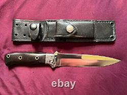 Mint? Vintage Al Mar 3004 Seki Japan Fighting Knife/Dagger withSheath. Engraved