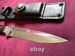 Mint? Vintage Al Mar 3004 Seki Japan Fighting Knife/Dagger withSheath. Engraved