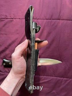 Mint? Vintage Al Mar 3004 Seki Japan Fighting Knife/Dagger withSheath. Engraved