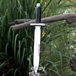 Mithril Dagger Knife High Carbon Steel Knife With Leather Sheath