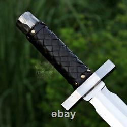 Mithril Dagger Knife High Carbon Steel Knife With Leather Sheath