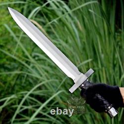 Mithril Dagger Knife High Carbon Steel Knife With Leather Sheath