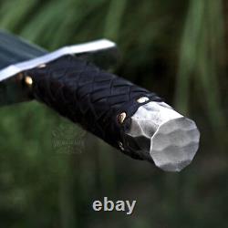 Mithril Dagger Knife High Carbon Steel Knife With Leather Sheath