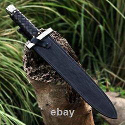Mithril Dagger Knife High Carbon Steel Knife With Leather Sheath