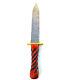 New Damascus Steel Knife, Dagger, Rose Wood Handle, Usa Handmade, Excellent Grip