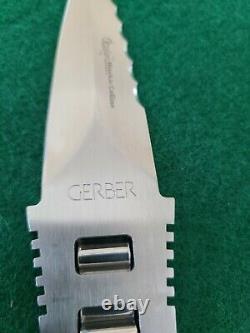 New GERBER River Master Clip-Lock Dive Dagger Boot Knife Sheath, Made in Italy