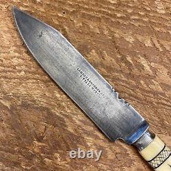 Nice 1800s Antique Hunting Military Dagger Knife Bowie Bone Handle Engraved