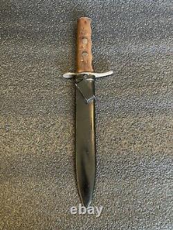 Nice Wwii Ww2 Italian Mvsn Dagger Fighting Knife With Scabbard And Carved Handle