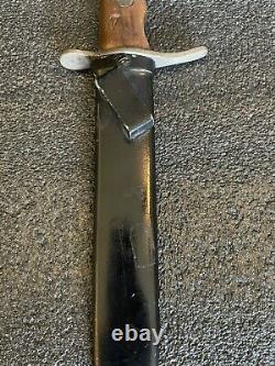 Nice Wwii Ww2 Italian Mvsn Dagger Fighting Knife With Scabbard And Carved Handle