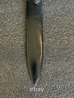 Nice Wwii Ww2 Italian Mvsn Dagger Fighting Knife With Scabbard And Carved Handle