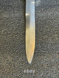 Nice Wwii Ww2 Italian Mvsn Dagger Fighting Knife With Scabbard And Carved Handle