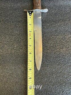 Nice Wwii Ww2 Italian Mvsn Dagger Fighting Knife With Scabbard And Carved Handle