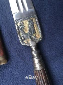 OLD ITALIAN GENOVESE DAGGER sword antique knife Ligurian Stiletto Fighting gold
