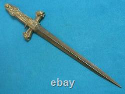 Odd Antiquebpr Figural Brass Grim Reaper Combat Fighting Dagger Stiletto Knife