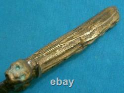 Odd Antiquebpr Figural Brass Grim Reaper Combat Fighting Dagger Stiletto Knife