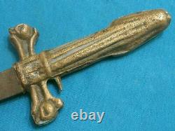 Odd Antiquebpr Figural Brass Grim Reaper Combat Fighting Dagger Stiletto Knife