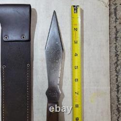 Olsen OK Fighting Dagger. Wood Handle. Beautiful Leather Sheath. Made In USA