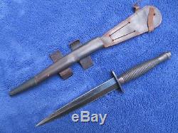 Original British Ww2 Fairbairn Sykes Dagger Fighting Knife And Sheath