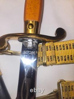 Original Vintage Soviet Navy Zik 58 Dagger Knife Scabbard With Belt