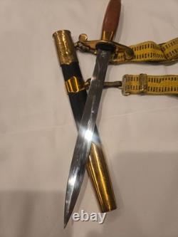 Original Vintage Soviet Navy Zik 58 Dagger Knife Scabbard With Belt