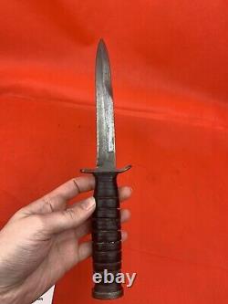Original WW2 M3 Fighting Knife Dagger Utica M8 Scabbard USGI