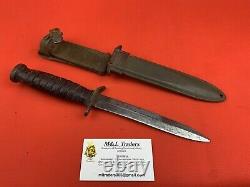 Original WW2 M3 Fighting Knife Utica Dagger 1943