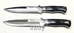 Pair Vintage 1980Seki Japan Al Mar Green Berets Combat Dagger Knife Sheath Mint