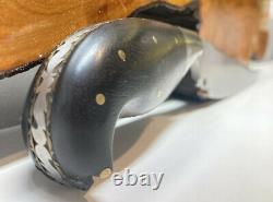 Persian Fighting Dagger knife custom made Brass layer filed wood handle #11