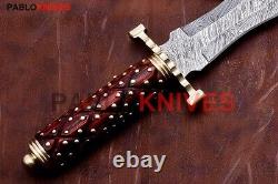 Premium Custom Handmade Damascus Steel Hunting Dagger Knife Rare Work on Handle