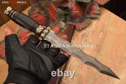Premium Hand Forged Damascus Steel Hunting Outdoor Survival Kris Dagger Knife