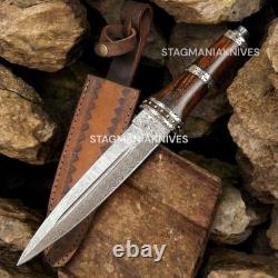 Premium Hand Forged Damascus Steel Hunting Scottish Dirk Dagger Knife Vintage