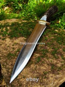 Premium Hand Forged J2 Steel Battle Ready Hunting Stag Fixed Dagger Knife